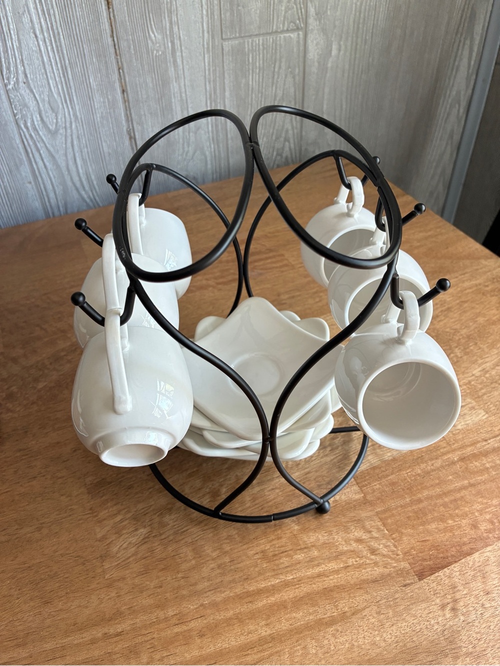 Espresso Cups with Saucers Set, Coffee Cups Metal Stand - Picture 6 of 9